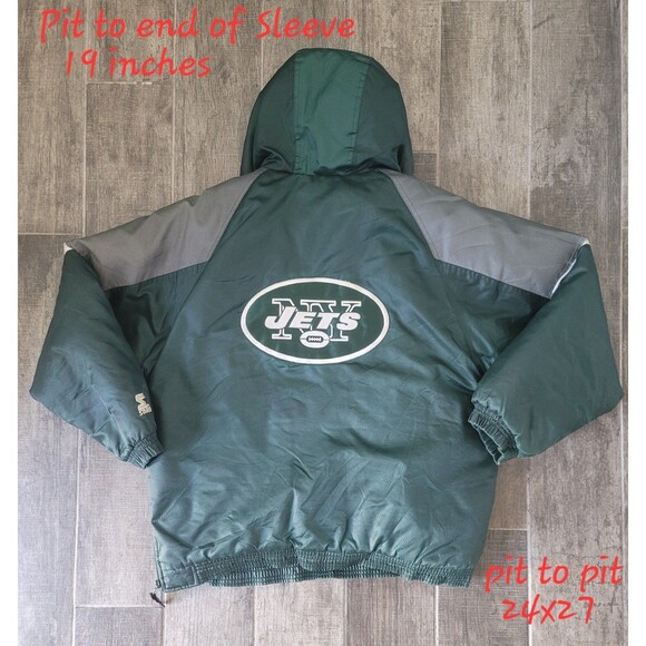 Vintage NFL New York Jets Pro Line Starter Mens Large Half Zip Puffer Jacket - Picture 7 of 11